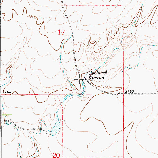 Topographic Map of Cockerel Spring, MT