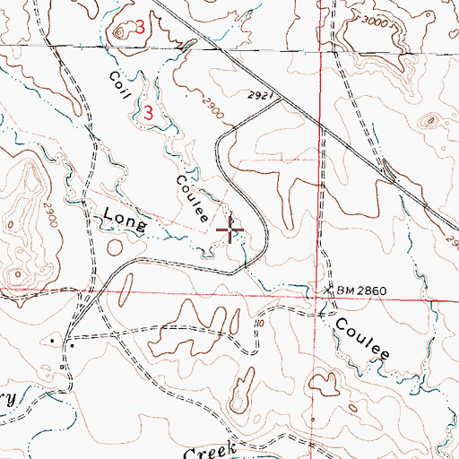 Topographic Map of Coil Coulee, MT