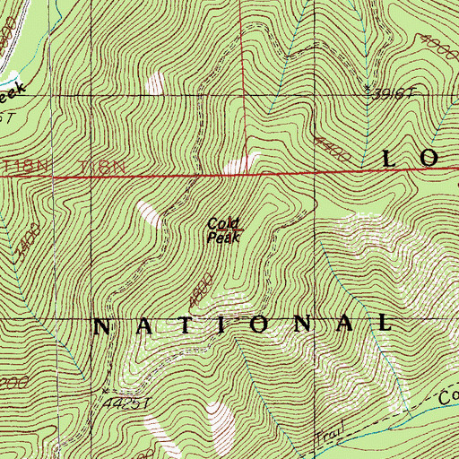 Topographic Map of Cold Peak, MT