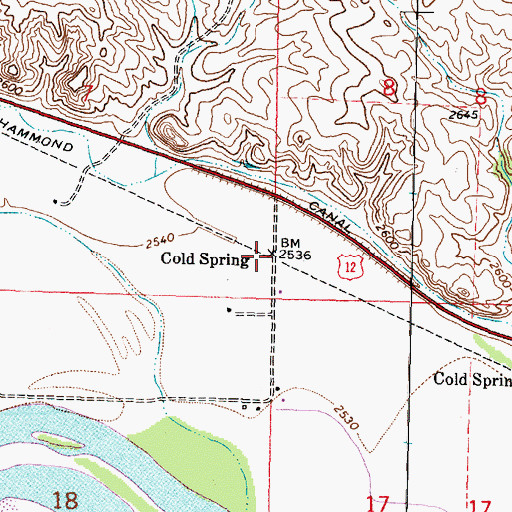 Topographic Map of Cold Spring, MT