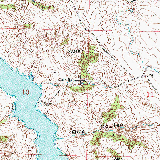 Topographic Map of Cole Ranch, MT