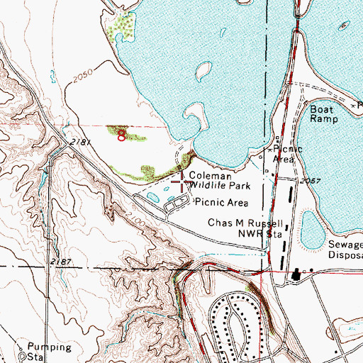 Topographic Map of Coleman Wildlife Park, MT