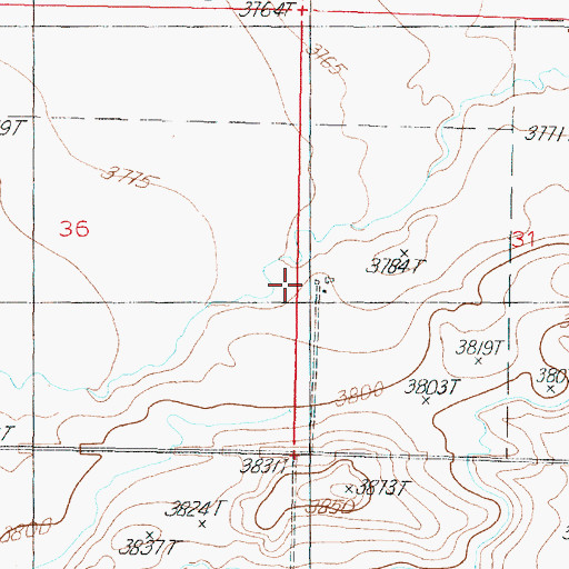 Topographic Map of Collins Ranch, MT