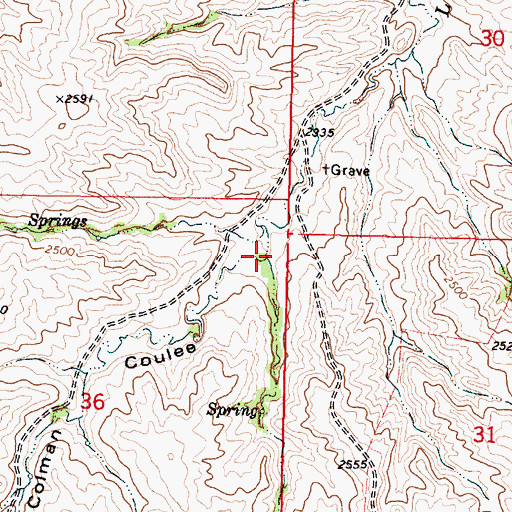 Topographic Map of Coleman Coulee, MT