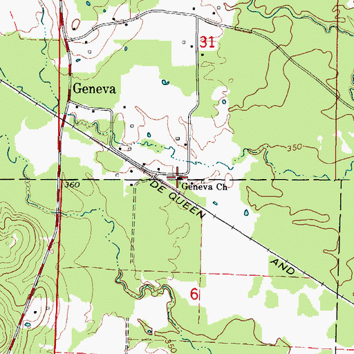 Topographic Map of Geneva Missionary Baptist Church, AR
