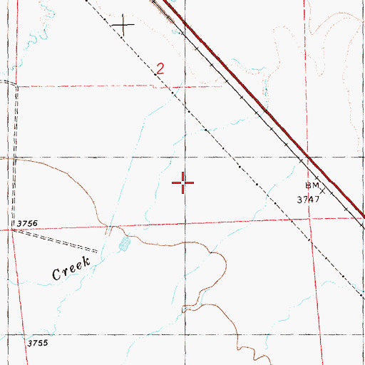 Topographic Map of Comanche Creek, MT