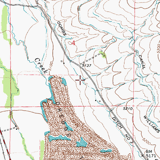 Topographic Map of Combs Ditch Number Two, MT