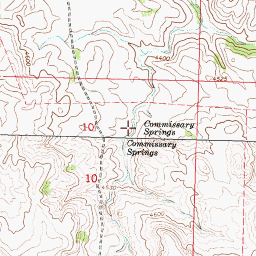 Topographic Map of Commissary Springs, MT
