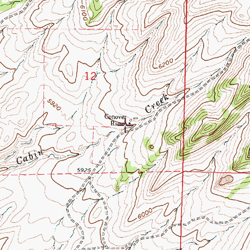 Topographic Map of Conover Ranch, MT