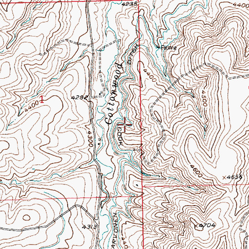 Topographic Map of Cook Ditch, MT