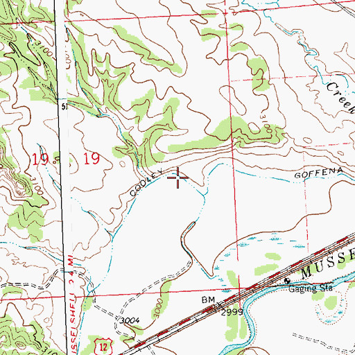 Topographic Map of Cooley Goffena Ditch, MT