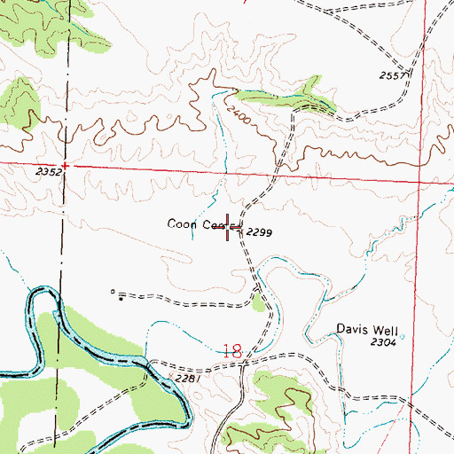 Topographic Map of Coon Cemetery, MT