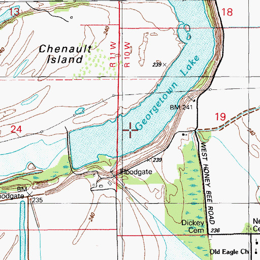 Topographic Map of Georgetown Lake, AR