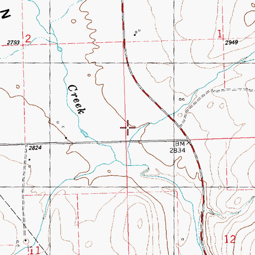 Topographic Map of Coppedge Gulch, MT