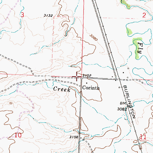 Topographic Map of Corinth, MT