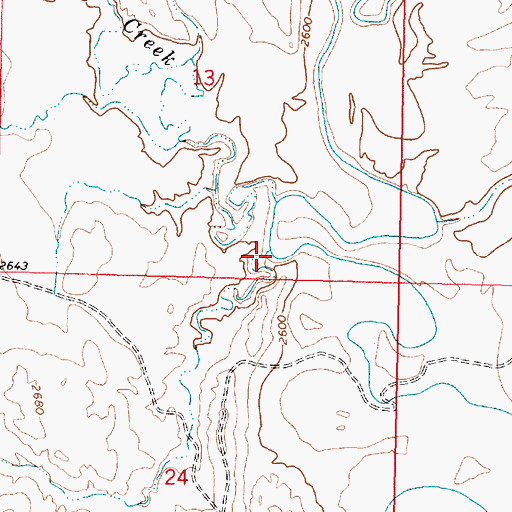 Topographic Map of Corny Coulee, MT