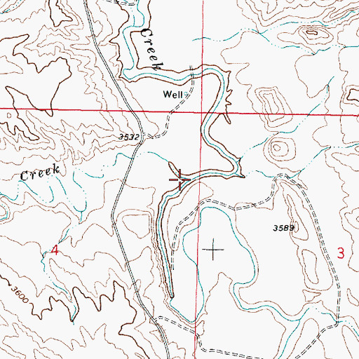 Topographic Map of Corral Creek, MT