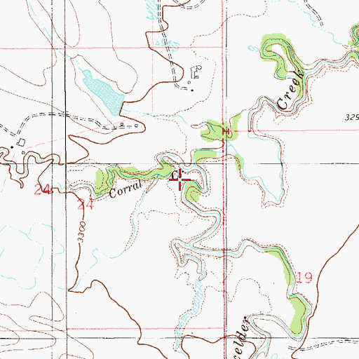 Topographic Map of Corral Creek, MT