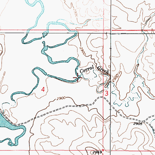 Topographic Map of Corral Creek, MT