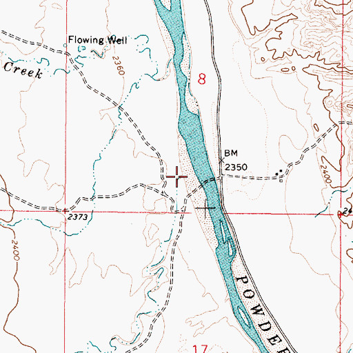 Topographic Map of Corral Creek, MT