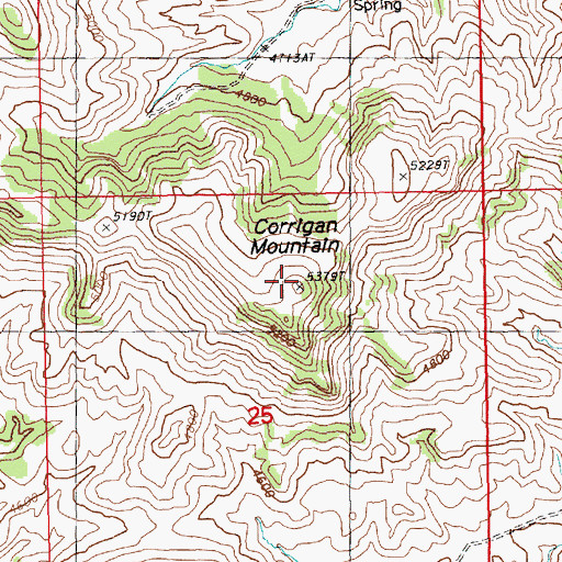 Topographic Map of Corrigan Mountain, MT