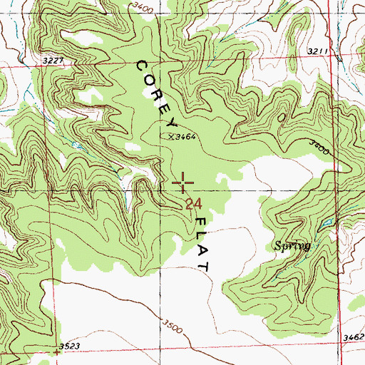 Topographic Map of Cory Flat, MT