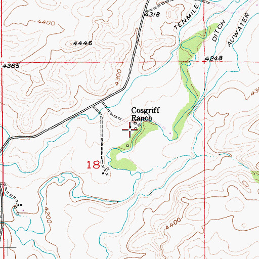 Topographic Map of Cosgriff Ranch, MT