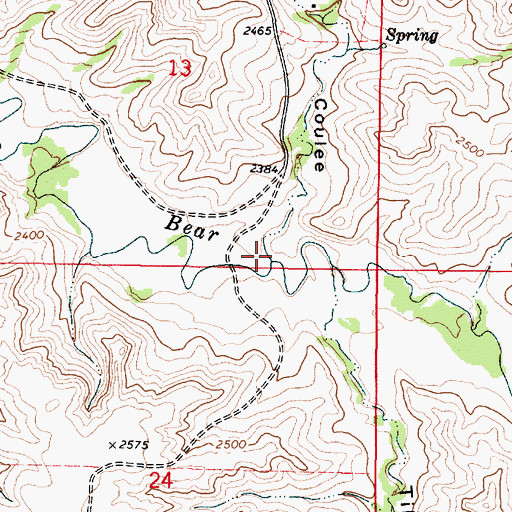 Topographic Map of Costello Coulee, MT