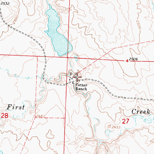Topographic Map of Cotter Ranch, MT