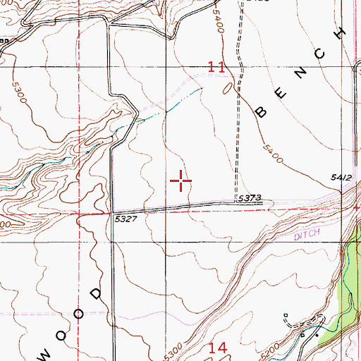 Topographic Map of Cottonwood Bench, MT