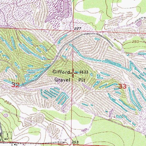 Topographic Map of Gifford Hill Gravel Pit, AR