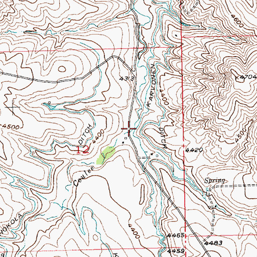 Topographic Map of Cottonwood Coulee, MT