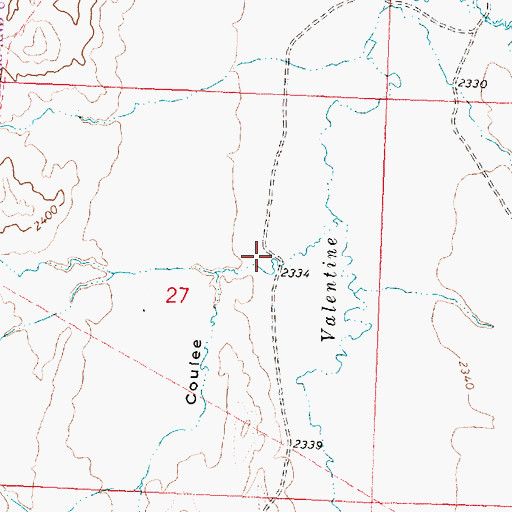 Topographic Map of Cottonwood Coulee, MT