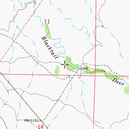 Topographic Map of Cottonwood Creek, MT