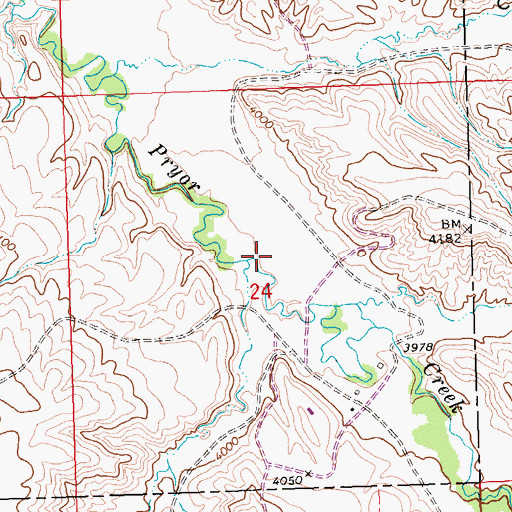 Topographic Map of Cottonwood Creek, MT