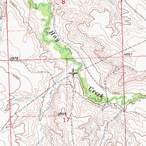 Topographic Map of Cottonwood Creek, MT