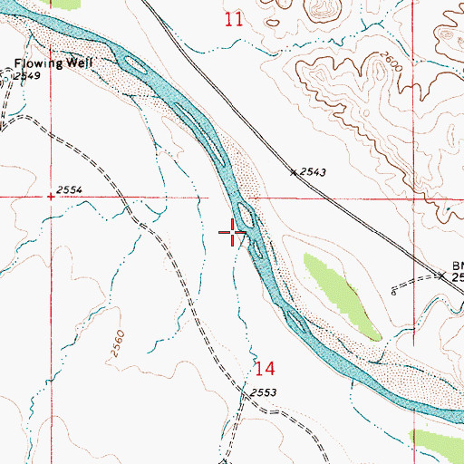 Topographic Map of Cottonwood Creek, MT