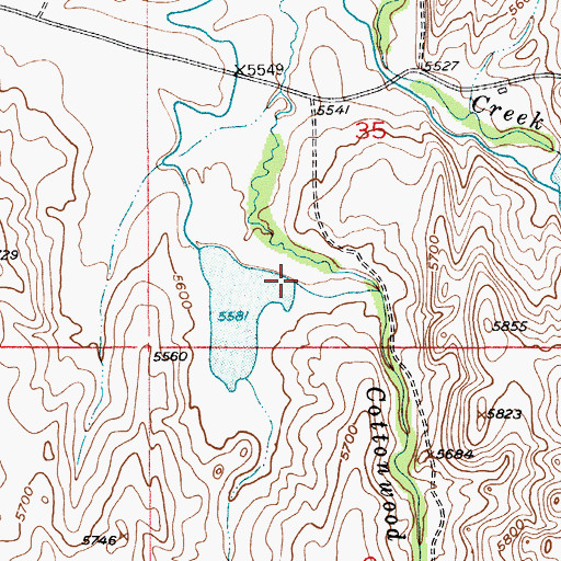Topographic Map of Cottonwood Creek, MT