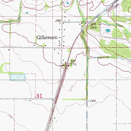 Topographic Map of Gilkerson, AR