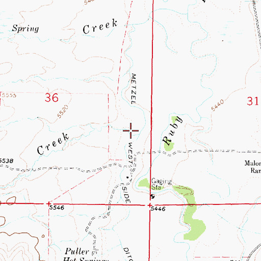 Topographic Map of Cottonwood Creek, MT