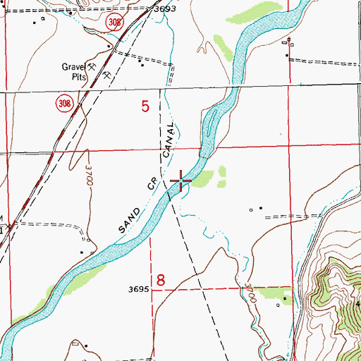 Topographic Map of Cottonwood Creek, MT