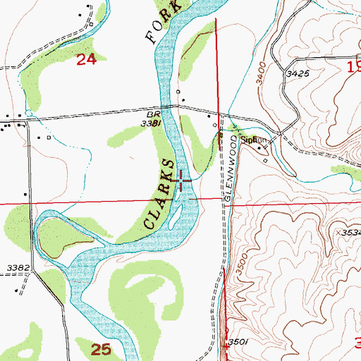 Topographic Map of Cottonwood Creek, MT