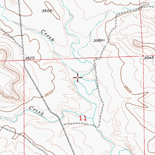 Topographic Map of Cottonwood Creek, MT
