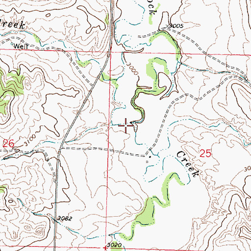 Topographic Map of Cottonwood Creek, MT