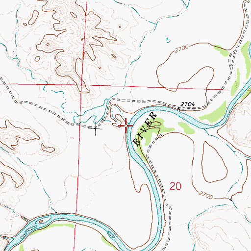 Topographic Map of Cottonwood Creek, MT