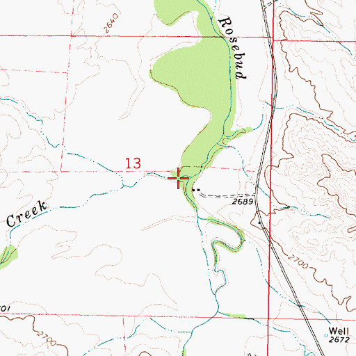 Topographic Map of Cottonwood Creek, MT