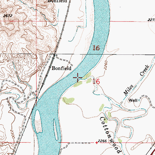 Topographic Map of Cottonwood Creek, MT