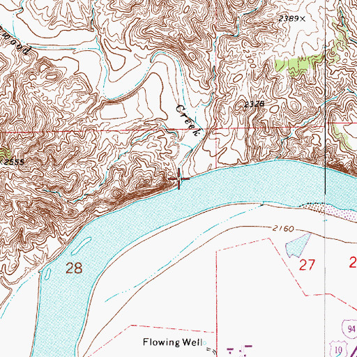 Topographic Map of Cottonwood Creek, MT