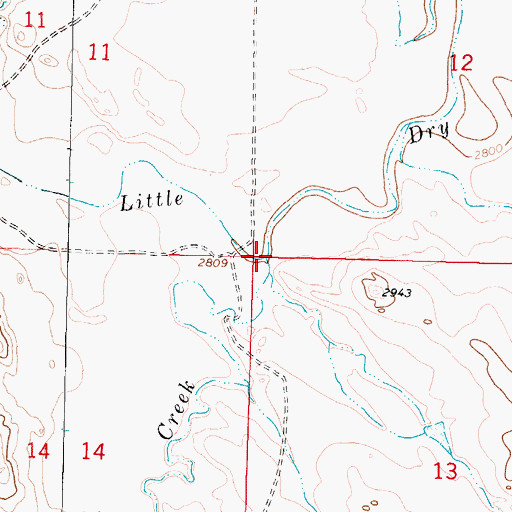 Topographic Map of Cottonwood Creek, MT