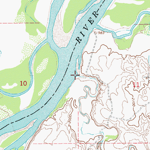 Topographic Map of Cottonwood Creek, MT